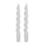 2-Pack White Twisted Taper Candles, 8"