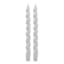 2-Pack White Twisted Taper Candles, 10"