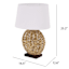 Water Hyacinth Natural Weaving Medium Table Lamp with Shade, 23"
