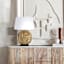 Water Hyacinth Natural Weaving Small Table Lamp with Shade, 17"