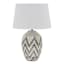 Found & Fable White & Blue Tile Chevron Large Table Lamp with Shade, 28"