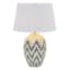 Found & Fable White & Blue Tile Chevron Large Table Lamp with Shade, 28"