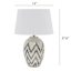Found & Fable White & Blue Tile Chevron Large Table Lamp with Shade, 28"