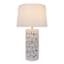 White Ceramic Floral Cutout Medium Table Lamp with Shade, 25"
