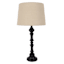 Black Wood Finish Spindle Medium Table Lamp with Shade, 29"
