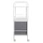 2-Tier Metal & Wood Cart with 2 Modular Cubes, White