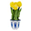 Yellow Tulips in Ceramic Pot, 11"