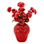 Red Zinna in Strawberry Pot, 12"