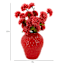 Red Zinna in Strawberry Pot, 12"