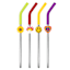 4-Pack Mushroom Charm Stainless Steel Straw Set