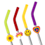 4-Pack Mushroom Charm Stainless Steel Straw Set
