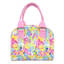 Red Modern Floral Insulated Lunch Tote