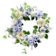 Blue & White Rose & Hydrangea Wreath, 23"