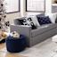 Ridgecrest Blue Plush Pouf, 20"