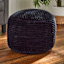 Ridgecrest Charcoal Grey Plush Pouf, 20"