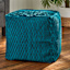 Teal Ripple Pouf