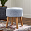Emmy Stool with Wooden Legs, Light Blue