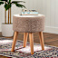 Emmy Stool with Wooden Legs, Sand