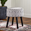 Emmy Stool with Black Wooden Legs, Black Lines