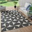(E535) Crosby St. Black & White Geometric Outdoor Area Rug, 5x7