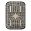 (B894) Back & Beige Oval Geometric Area Rug, 5x7