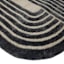 (B894) Back & Beige Oval Geometric Area Rug, 5x7
