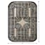 (B894) Back & Beige Oval Geometric Area Rug, 5x7