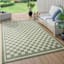 (E536) Honeybloom Green Checkerboard Area Rug, 5x7