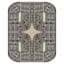 (B894) Black & Beige Oval Geometric Area Rug, 8x10