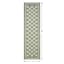 (E536) Honeybloom Green Checkerboard Runner, 2x7