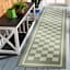 (E536) Honeybloom Green Checkerboard Runner, 2x7