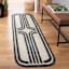 (B894) Black & Beige Oval Geometric Runner, 2x7