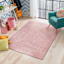 Pink Braided Chenille Accent Rug, 4x6