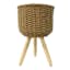 Tan Cotton Rope Weave Plant Stand, 19"