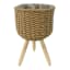 Tan Cotton Rope Weave Plant Stand, 19"