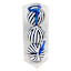 Homespun Patriotic 3-Count Blue Striped Fabric Wrapped Ornament, 80mm