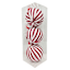 Homespun Patriotic 3-Count Red Striped Fabric Wrapped Ornament, 80mm