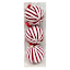 Homespun Patriotic 3-Count Red Striped Fabric Wrapped Ornament, 80mm