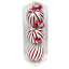 Homespun Patriotic 3-Count Red Striped Fabric Wrapped Ornament, 80mm
