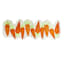 Homespun Easter Semi-Beaded Tossed Carrots Table Runner, 36x13