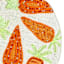 Homespun Easter Semi-Beaded Tossed Carrots Placemat, 14"