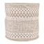 Natural & White Round Fabric Storage Basket