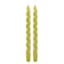 2-Pack Green Twisted Taper Candles, 10"