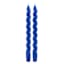 2-Pack Blue Twisted Taper Candles, 10"