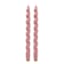 2-Pack Pink Twisted Taper Candles, 10"