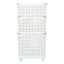 3-Piece White Stackable Storage Basket with Wheels