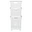 3-Piece White Stackable Storage Basket with Wheels