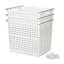 3-Piece White Stackable Storage Basket with Wheels