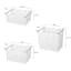 3-Piece White Stackable Storage Basket with Wheels