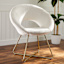 Felicity Faux Fur Accent Chair, Cream